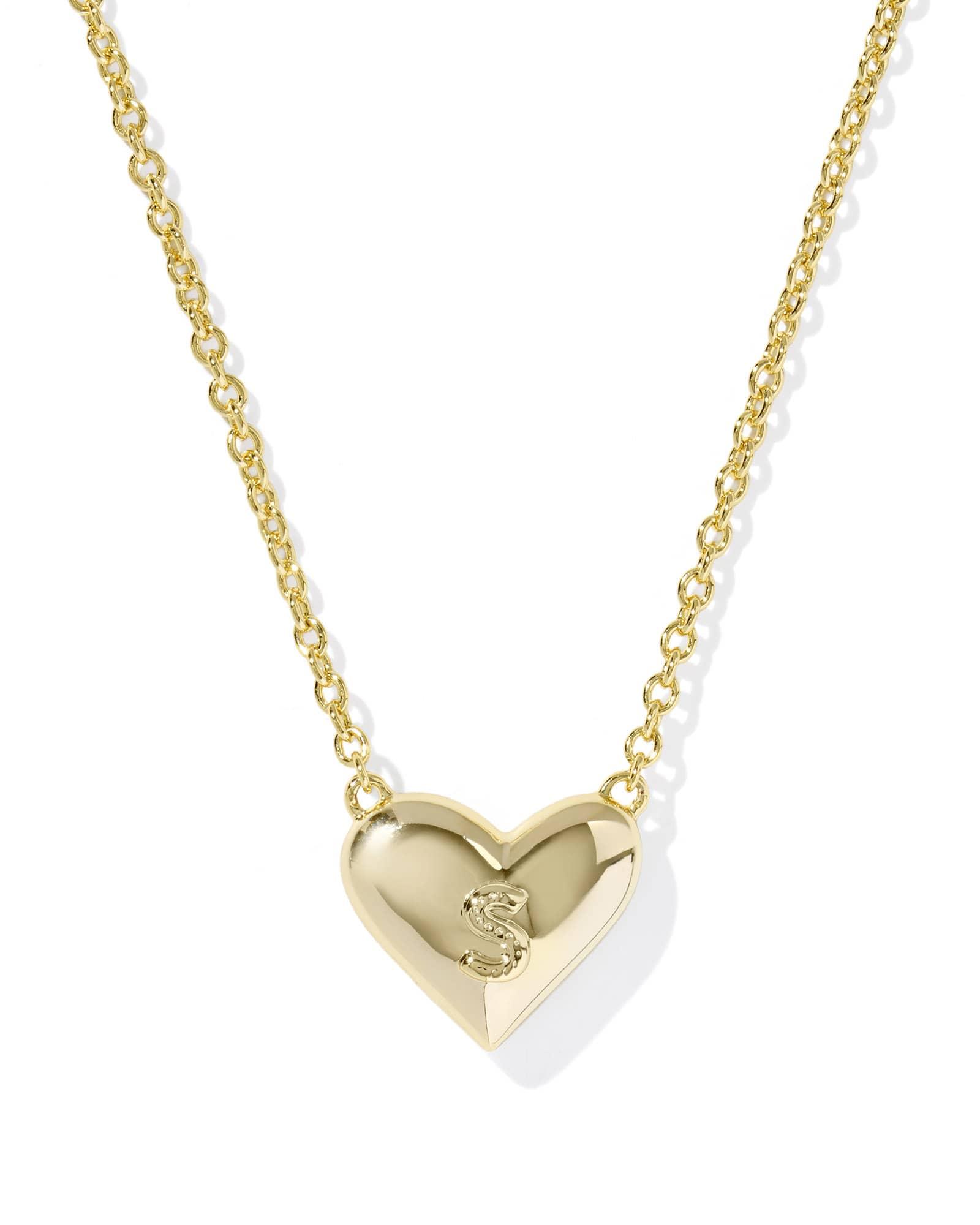 Ari Heart Letter G Gold Short Pendant Necklace Product Image