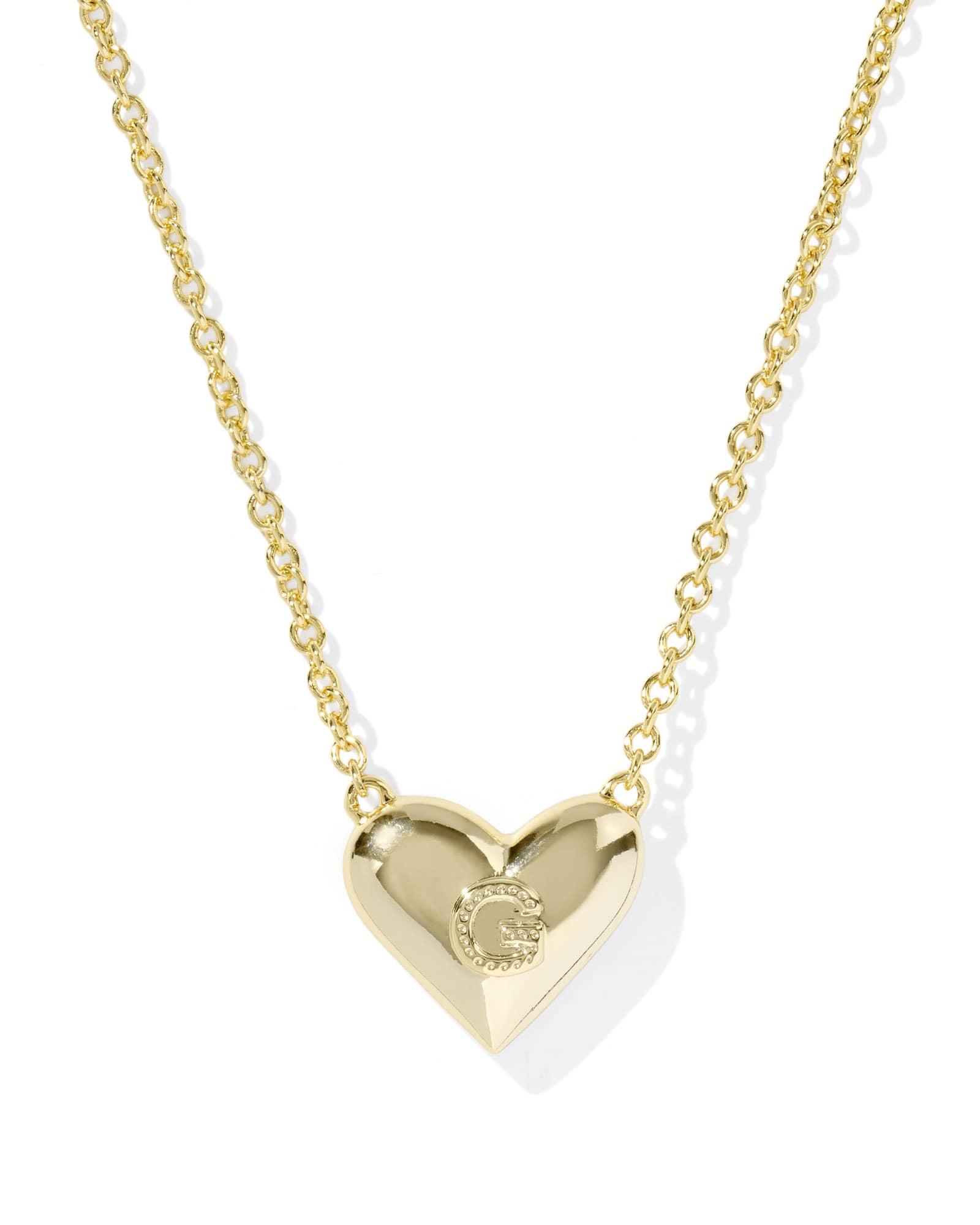Ari Heart Letter G Gold Short Pendant Necklace Product Image