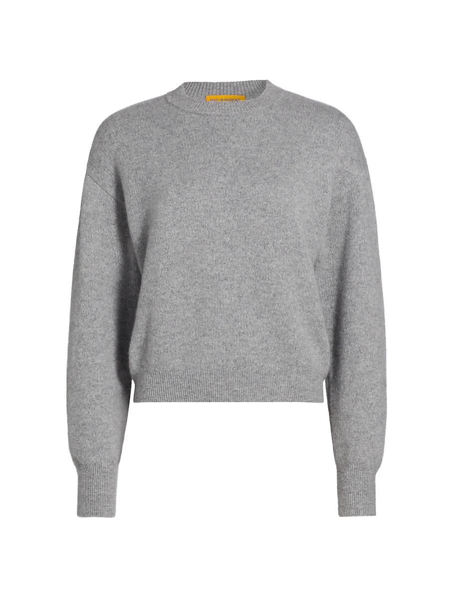 Womens Collegiate Ribbed Cashmere Crewneck Sweater Product Image