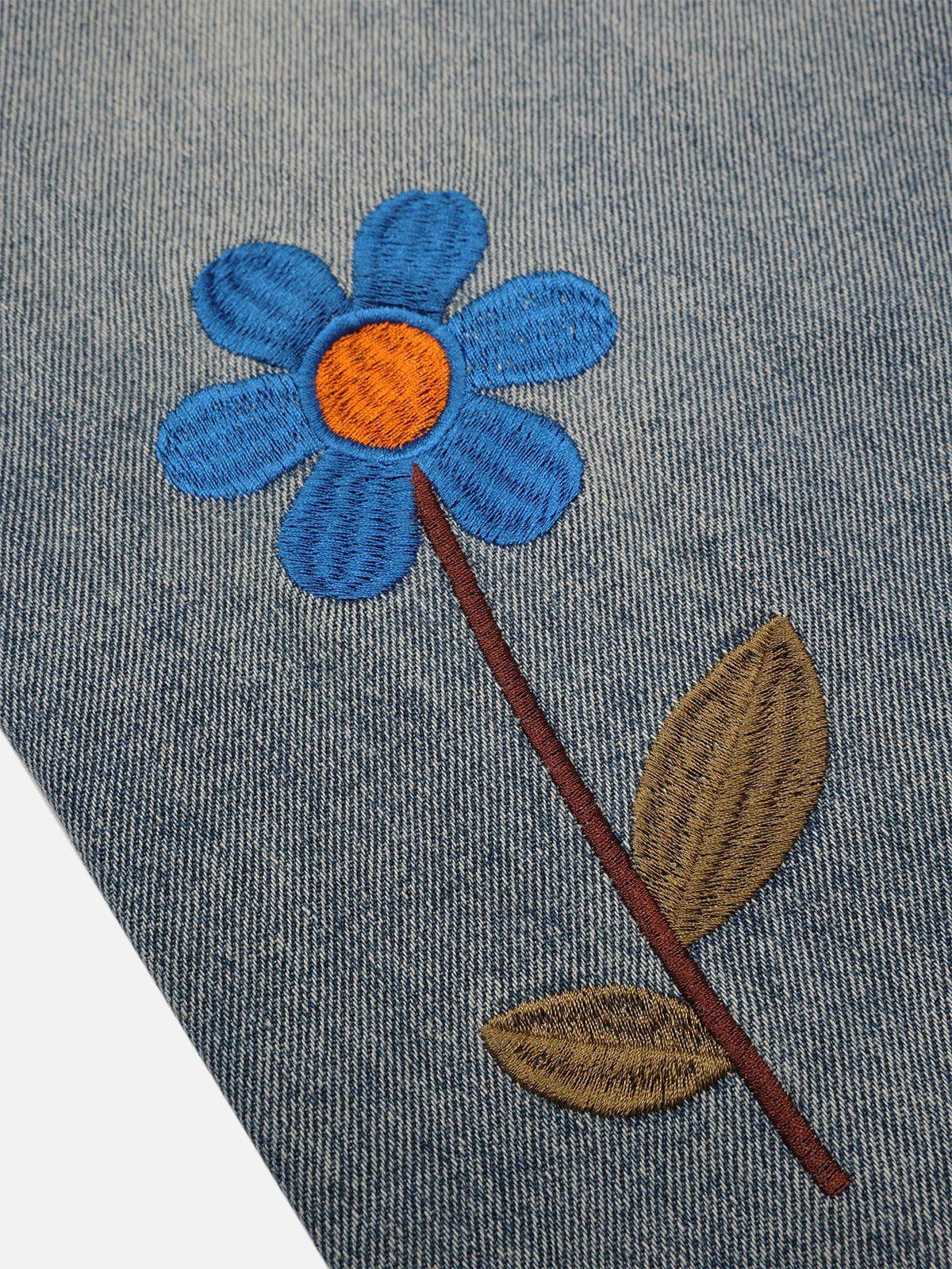 Aelfric Eden Floral Embroidery Jeans Product Image