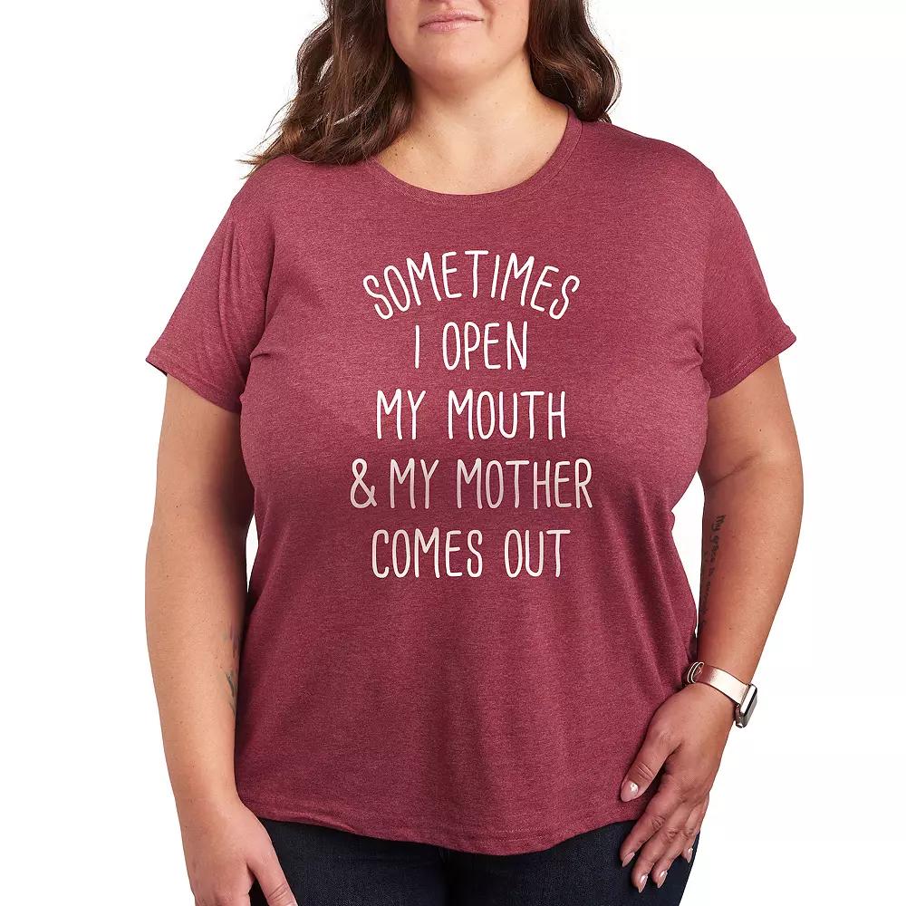 Plus Sometimes I Open My Mouth Mother Graphic Tee, Women's,  Product Image