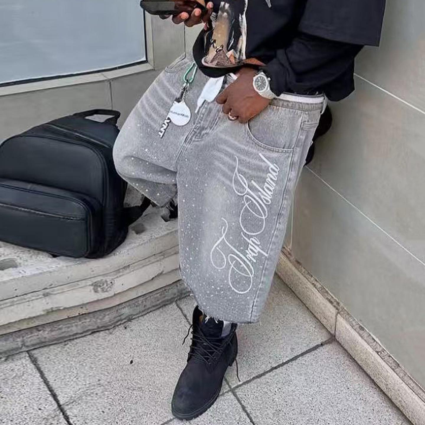 Vintage Washed High Street Jorts Distressed Denim Shorts Product Image