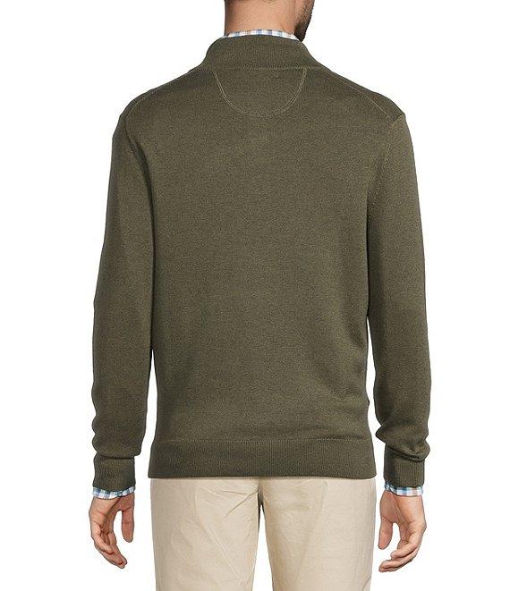 Roundtree & Yorke Long Sleeve Solid Button Mock Sweater Product Image