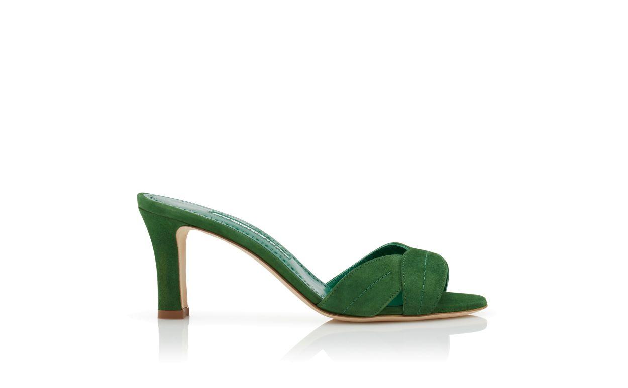 SIEMU Green Suede Open Toe Mules Product Image