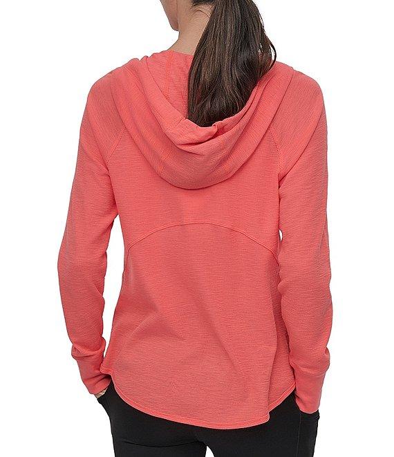 DKNY Sport by Donna Karan Long Sleeve Full Zip Mini Slub Waffle Pocketed Hoodie Product Image
