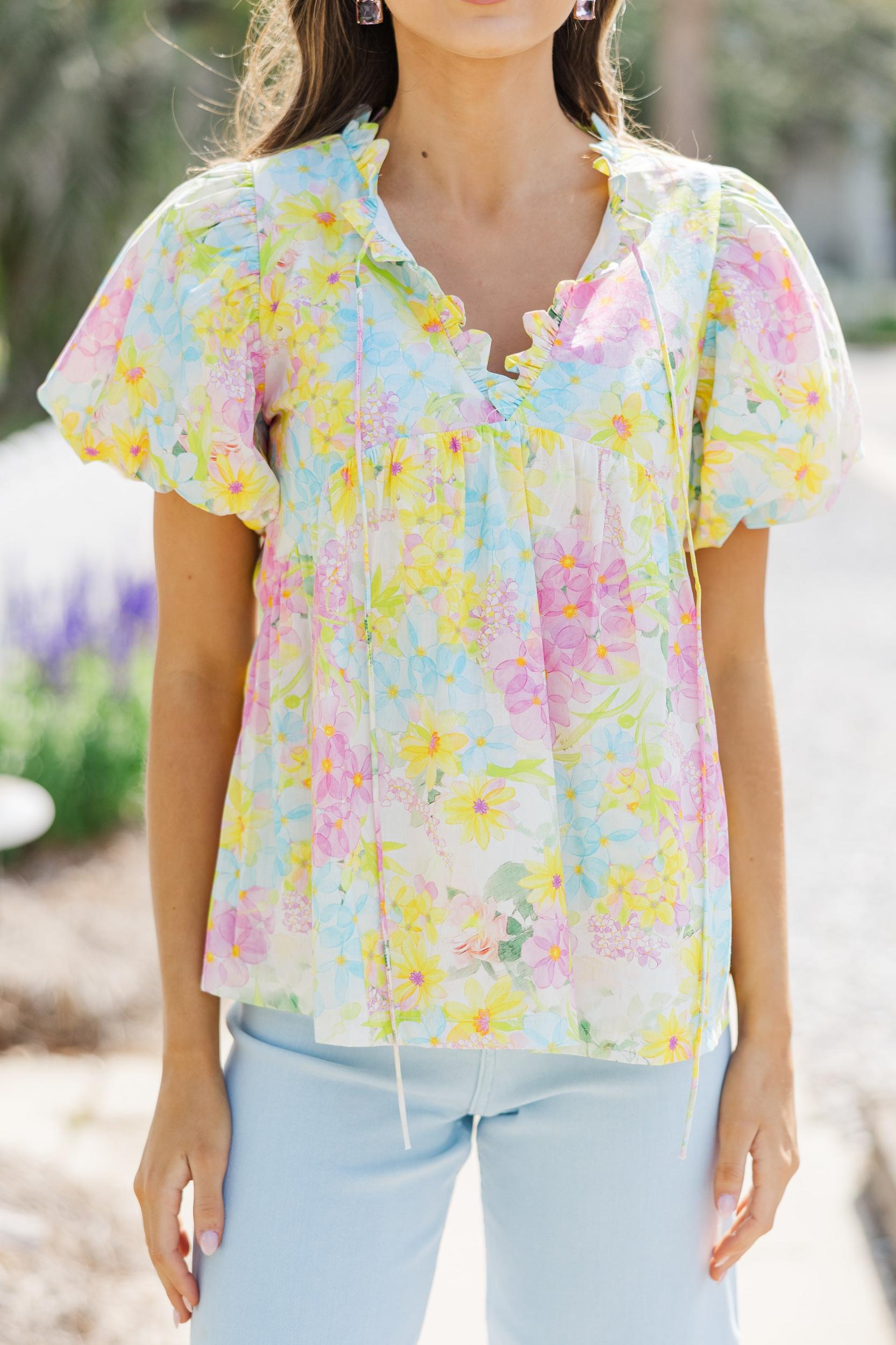 With Love And Joy Yellow Floral Blouse Female Product Image