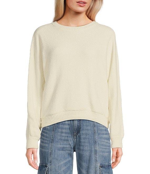 Double Zero Long Sleeve Vibe Check Shiny Chenille Sweater Product Image