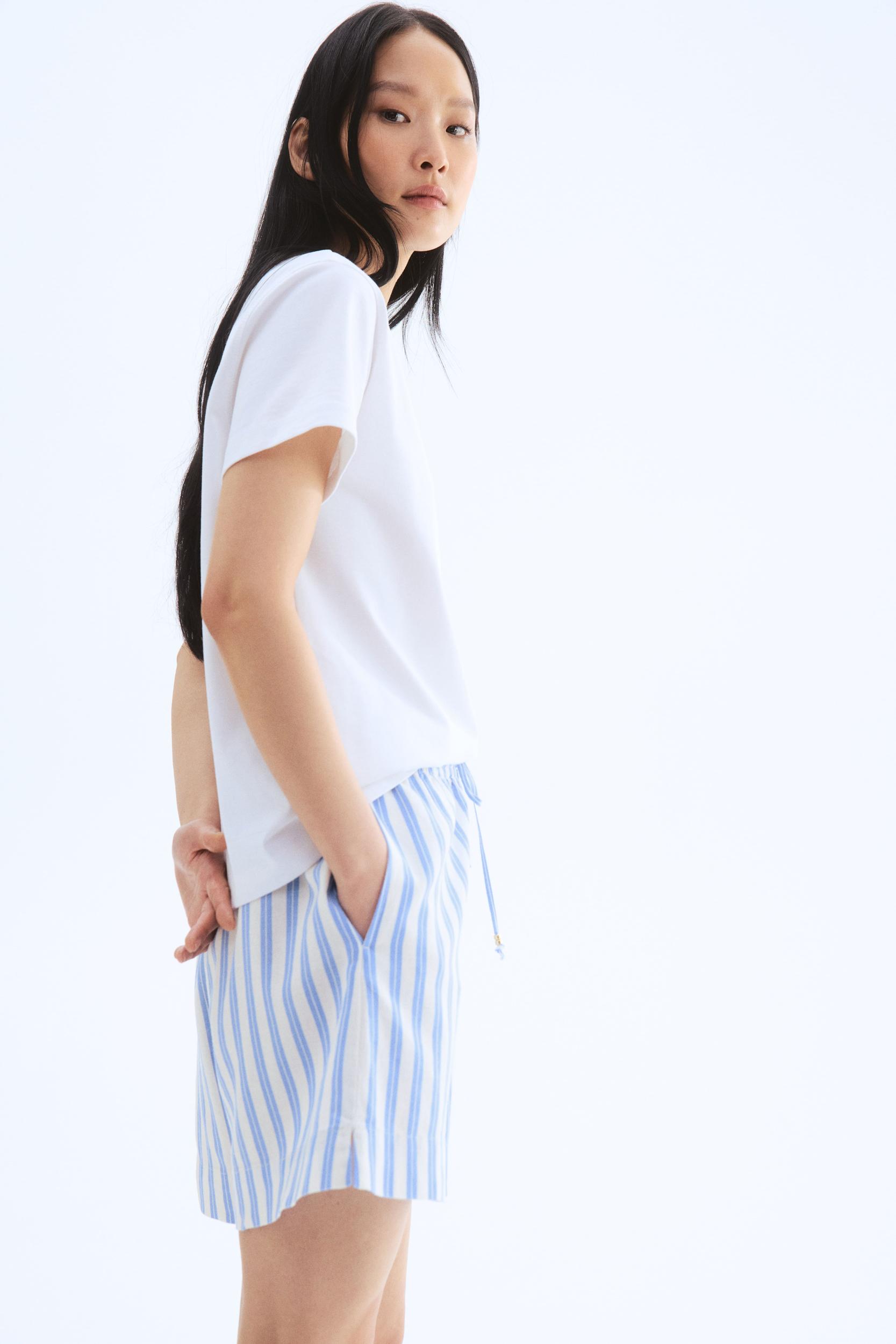 Linen-Blend Drawstring Shorts Product Image