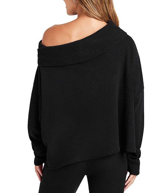 Splendid London Waffle Knit Off-The-Shoulder Long Sleeve Top Product Image