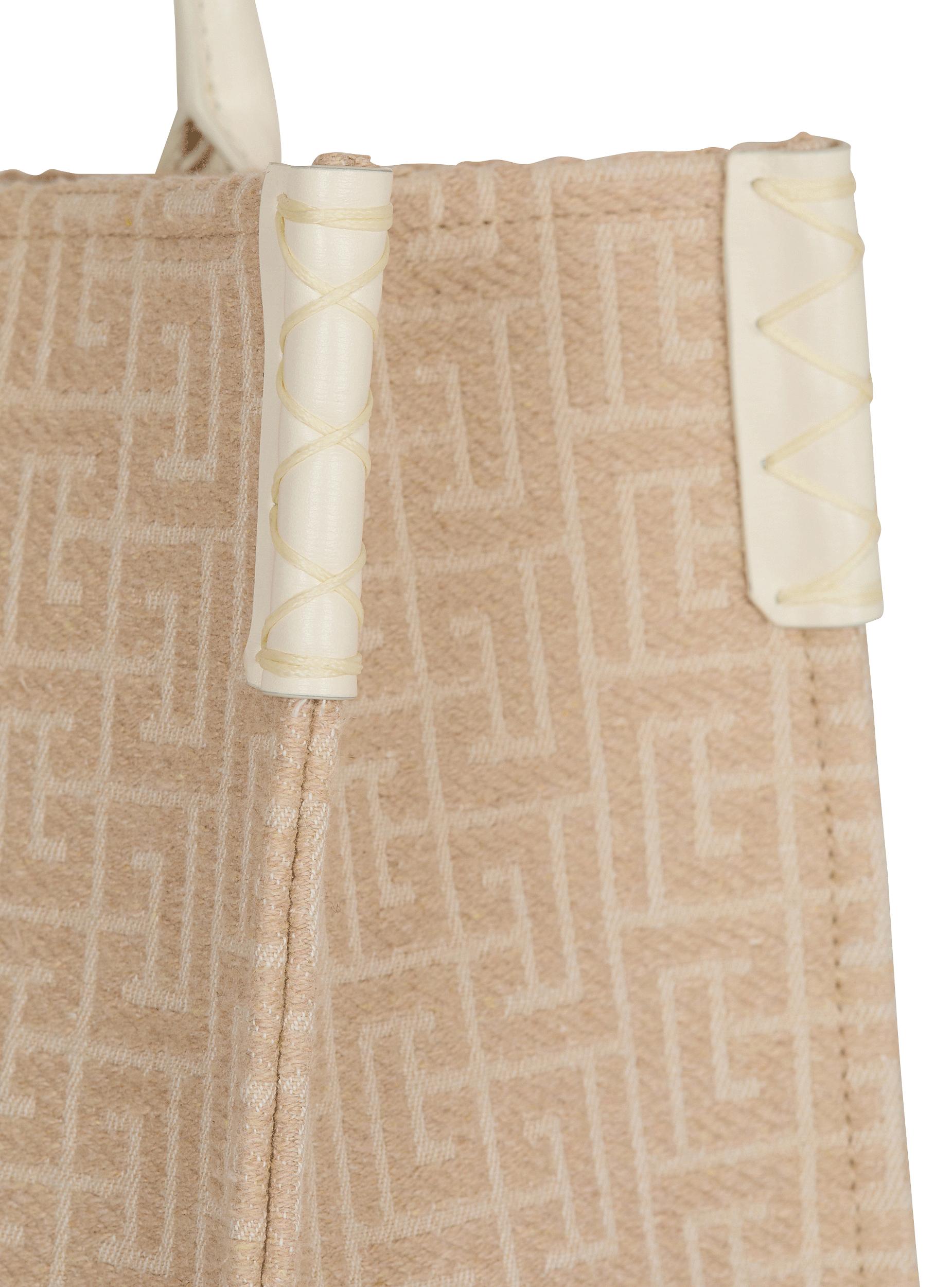 B-Army 36 monogrammed canvas jacquard and leather tote bag Product Image