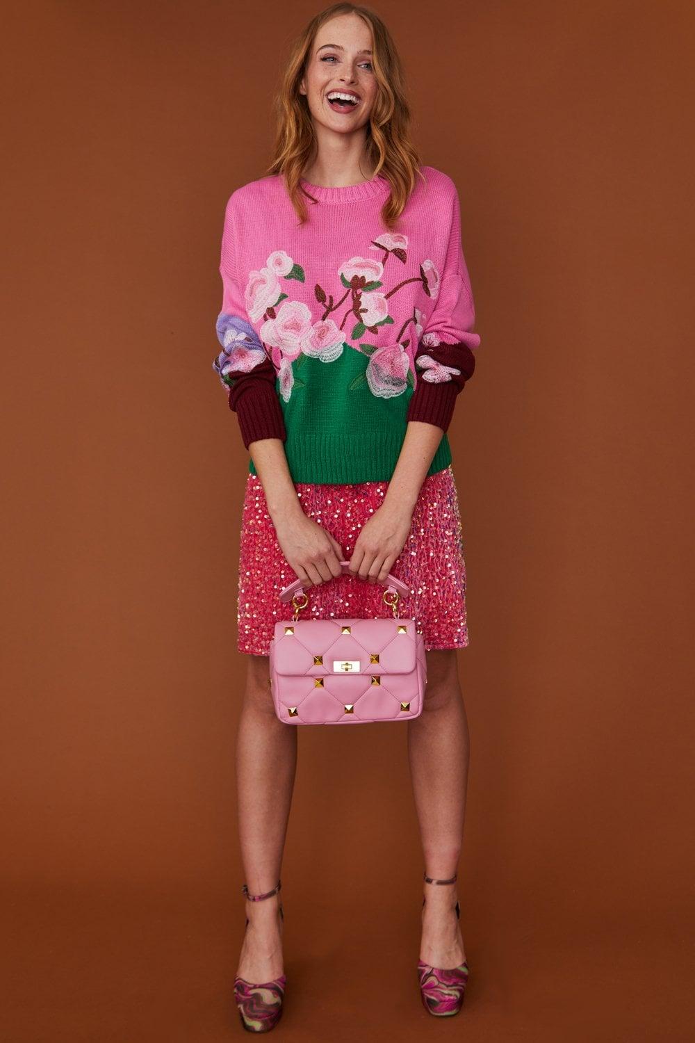Pink Flora Sweater Product Image