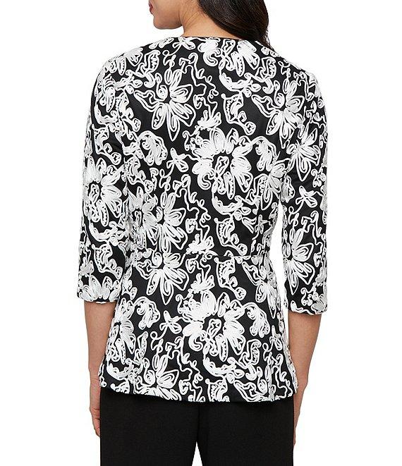 Alex Evenings 3/4 Sleeve High-Low Hem Soutache Jacket Product Image
