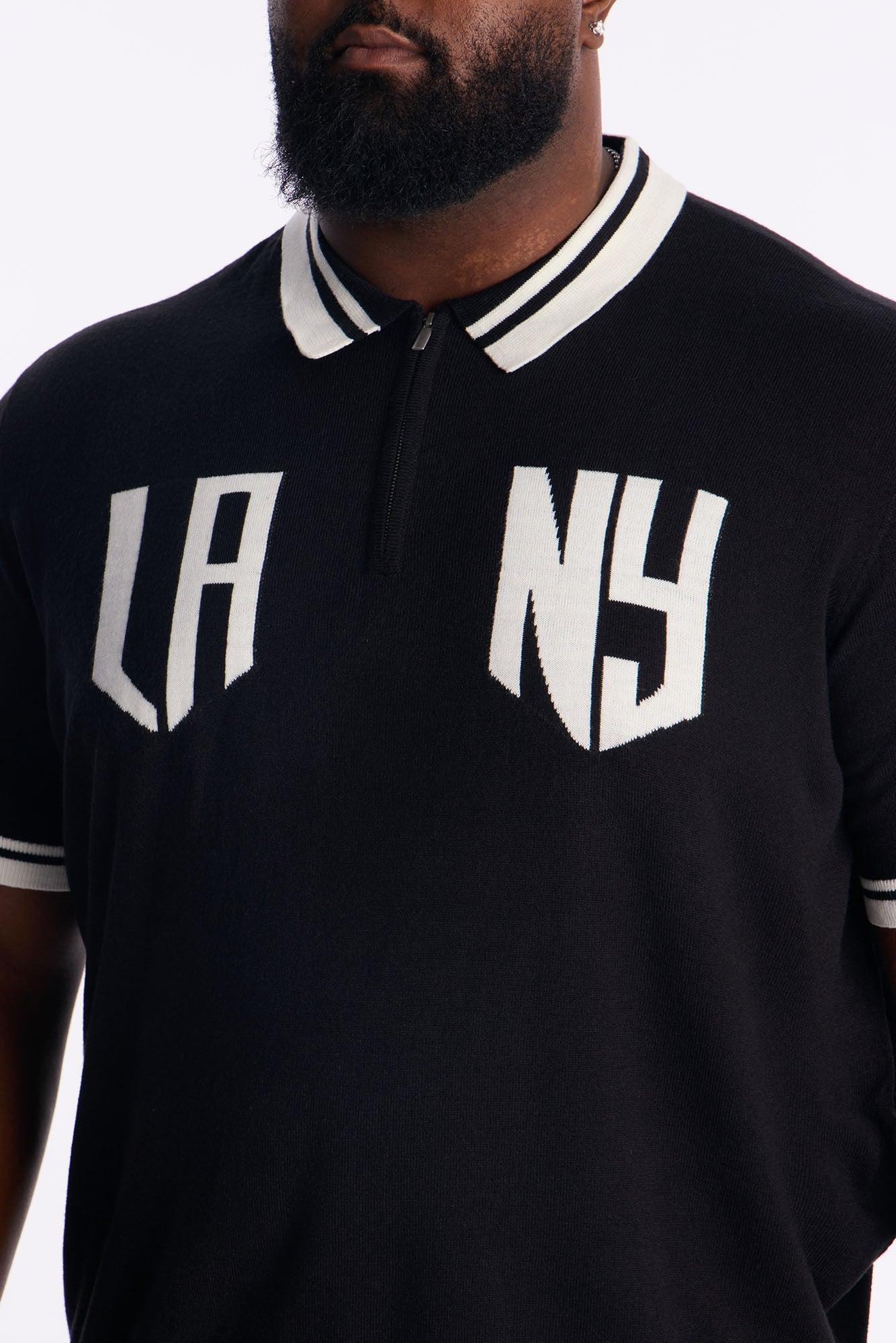 Auron Quarter Zip Polo Shirt - Black/combo Product Image