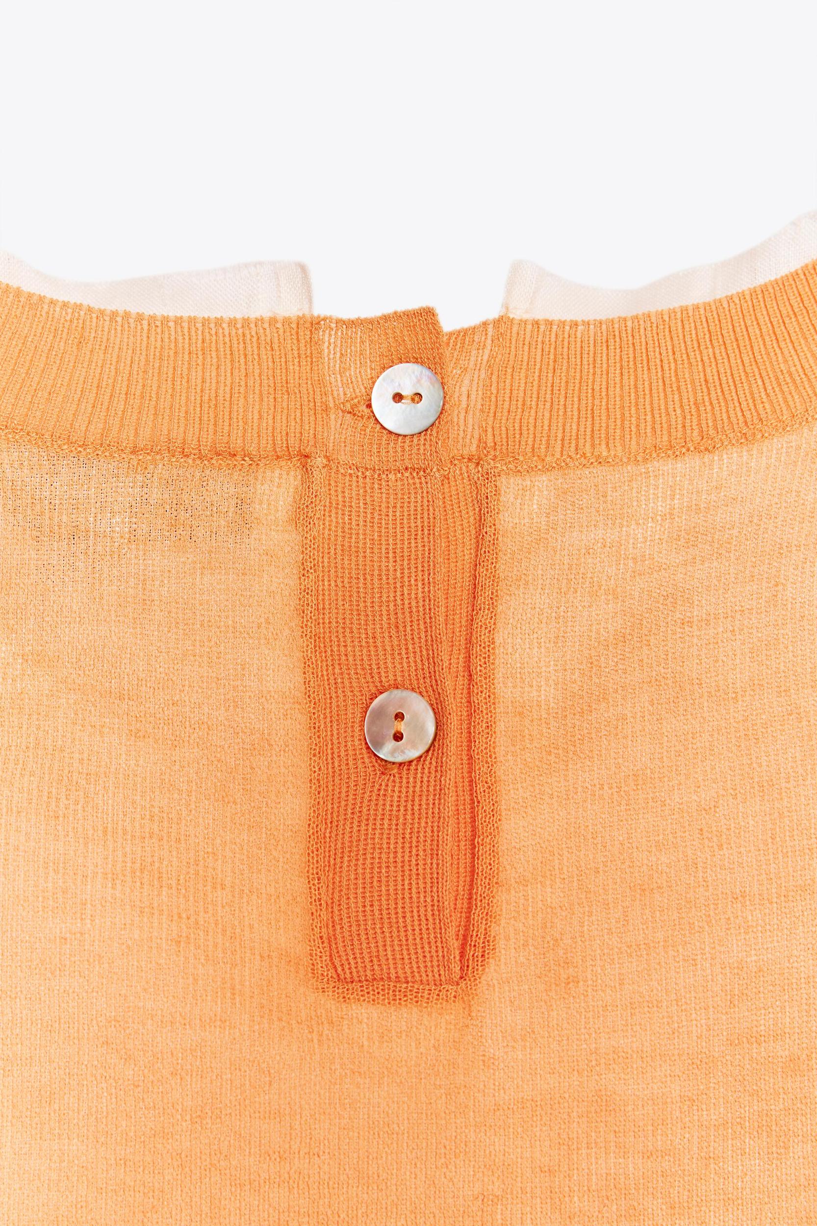 DOUBLE LAYER KNIT LINEN BLEND TOP Product Image