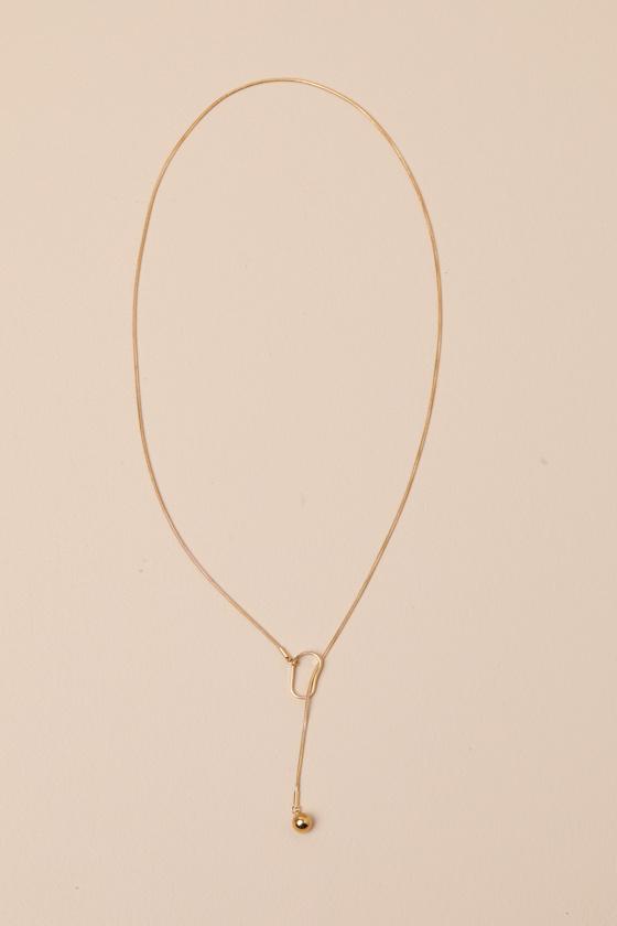 Diona Gold Pendant Lariat Necklace Product Image