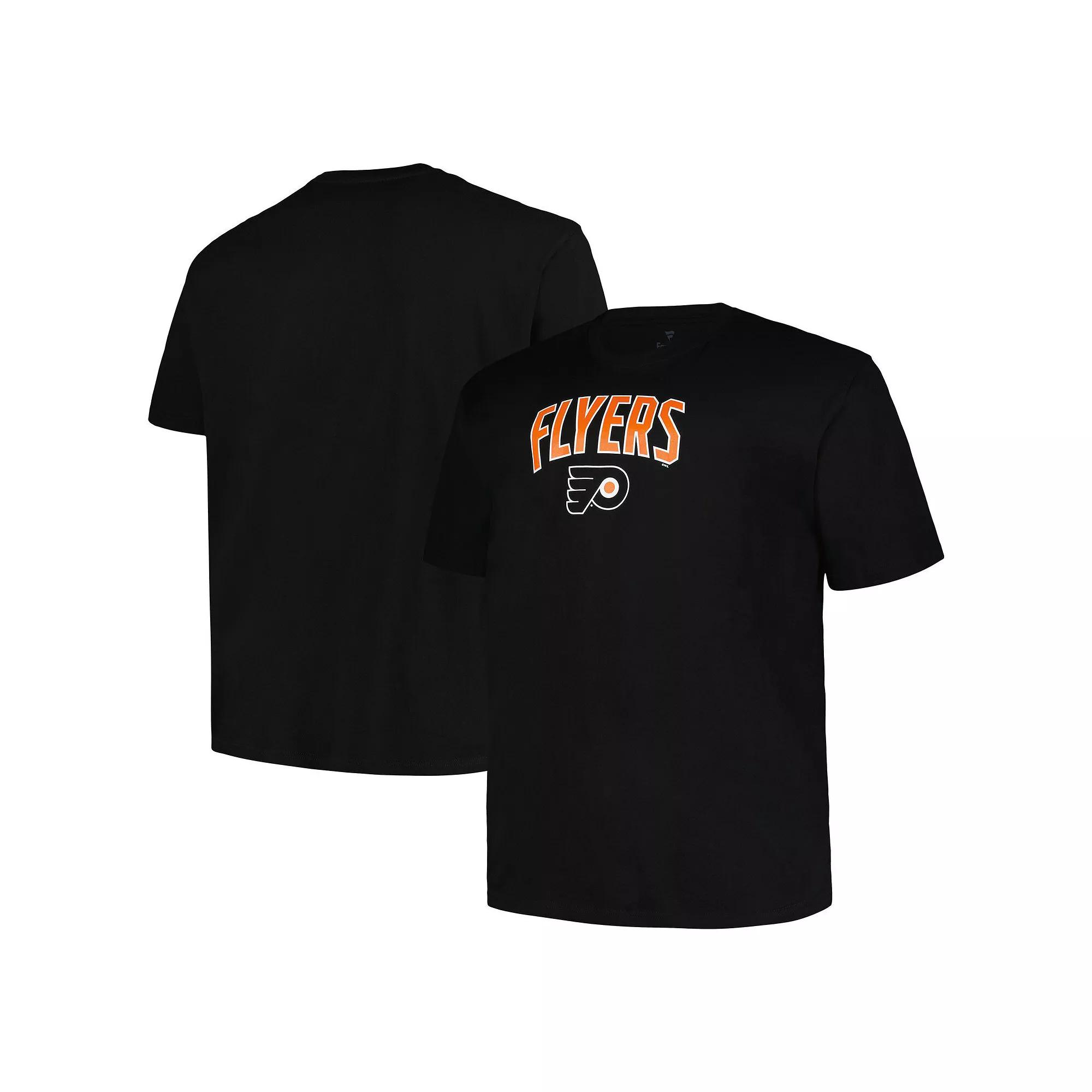 Men's Profile Black Philadelphia Flyers Big & Tall Arch Over Logo T-Shirt, Size: 5XB, Fly Black Product Image
