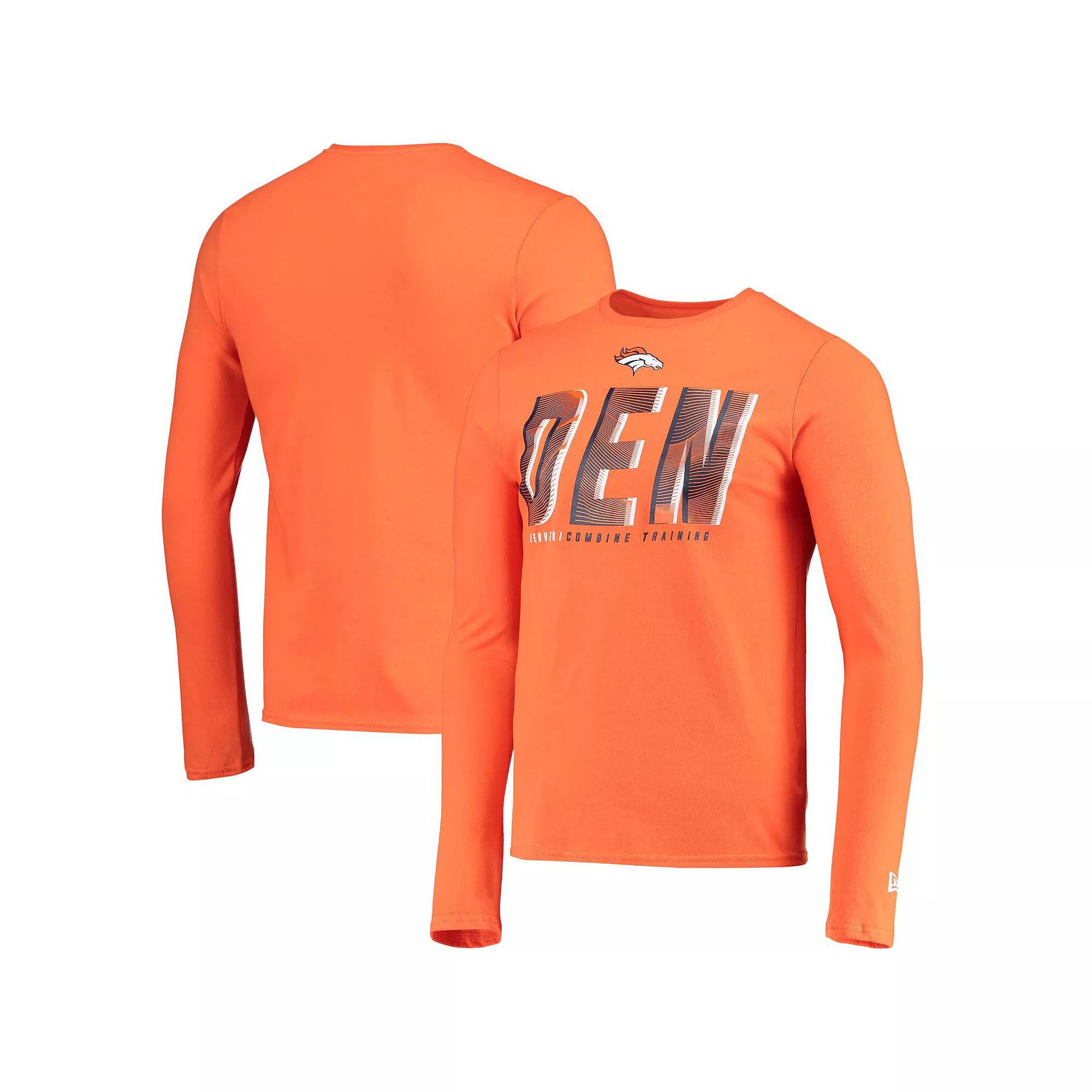 Men's New Era Orange Denver Broncos Combine Authentic Static Abbreviation Long Sleeve T-Shirt,  Product Image