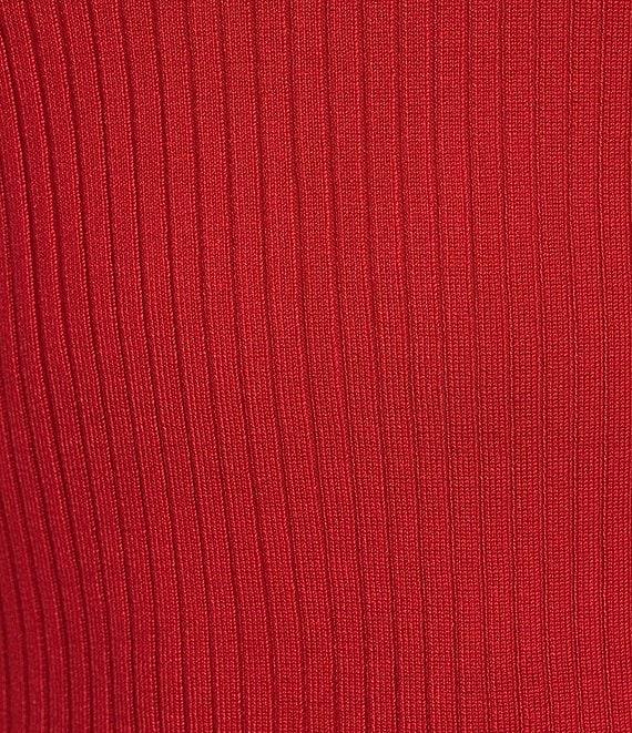 DKNY by Donna Karan Short Sleeve Mock Neck Ribbed Knit Top Product Image