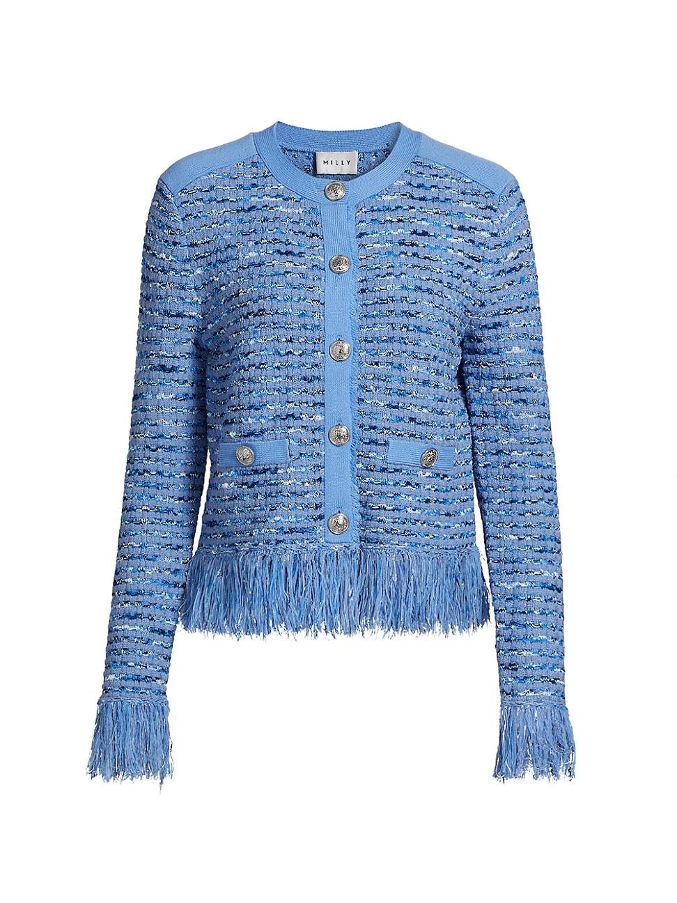 Womens Fringe Tweed Jacket Product Image