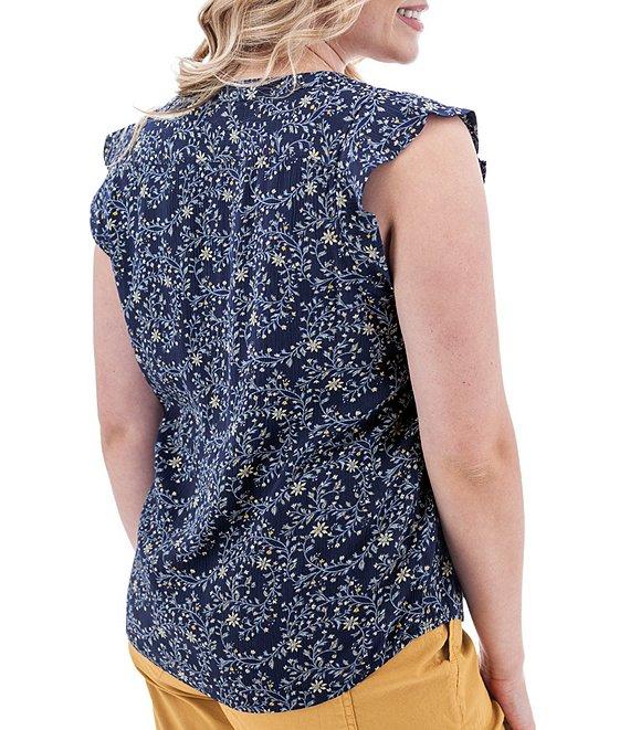 Aventura Francesca Floral Crepe Flutter V-Neck Tank Product Image