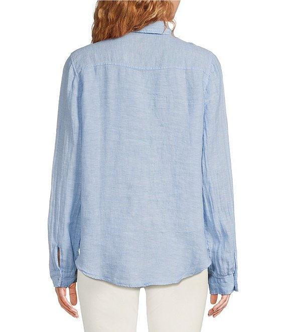 Lilly Pulitzer Sea View Woven Linen Point Collar Long Sleeve Button Down Shirt Product Image