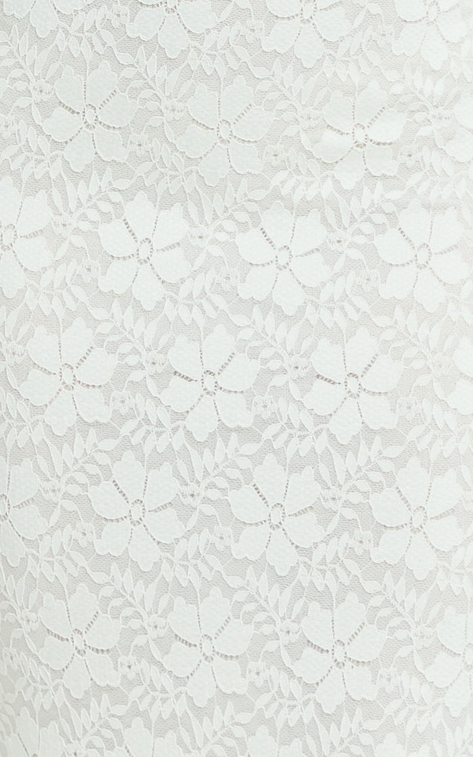 Carly Maxi Dress - Stretch Lace Scoop Neck Dress in Off White Product Image