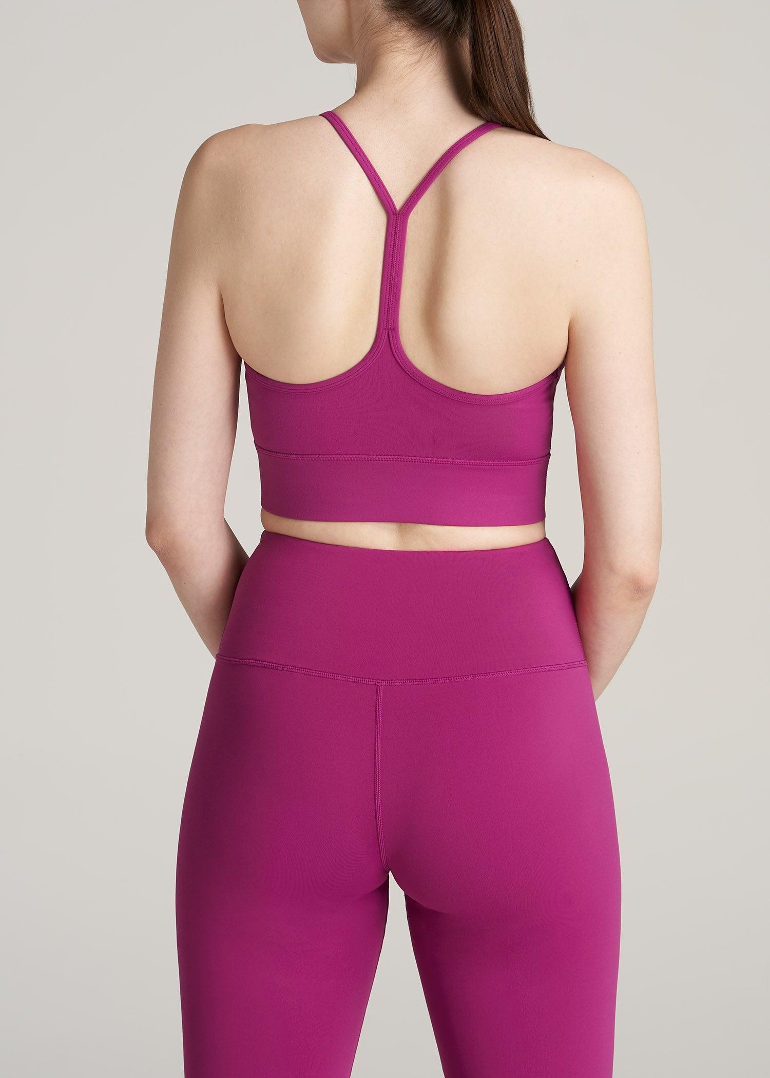 Racerback Sports Bra for Tall Women in Pink Orchid Female Product Image