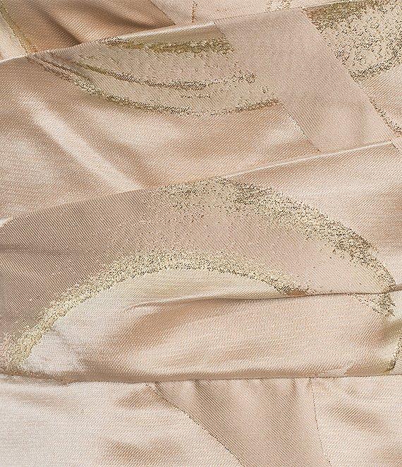 Donna Karan Jacquard Sweetheart Neck Sleeveless Metallic Column Gown Product Image