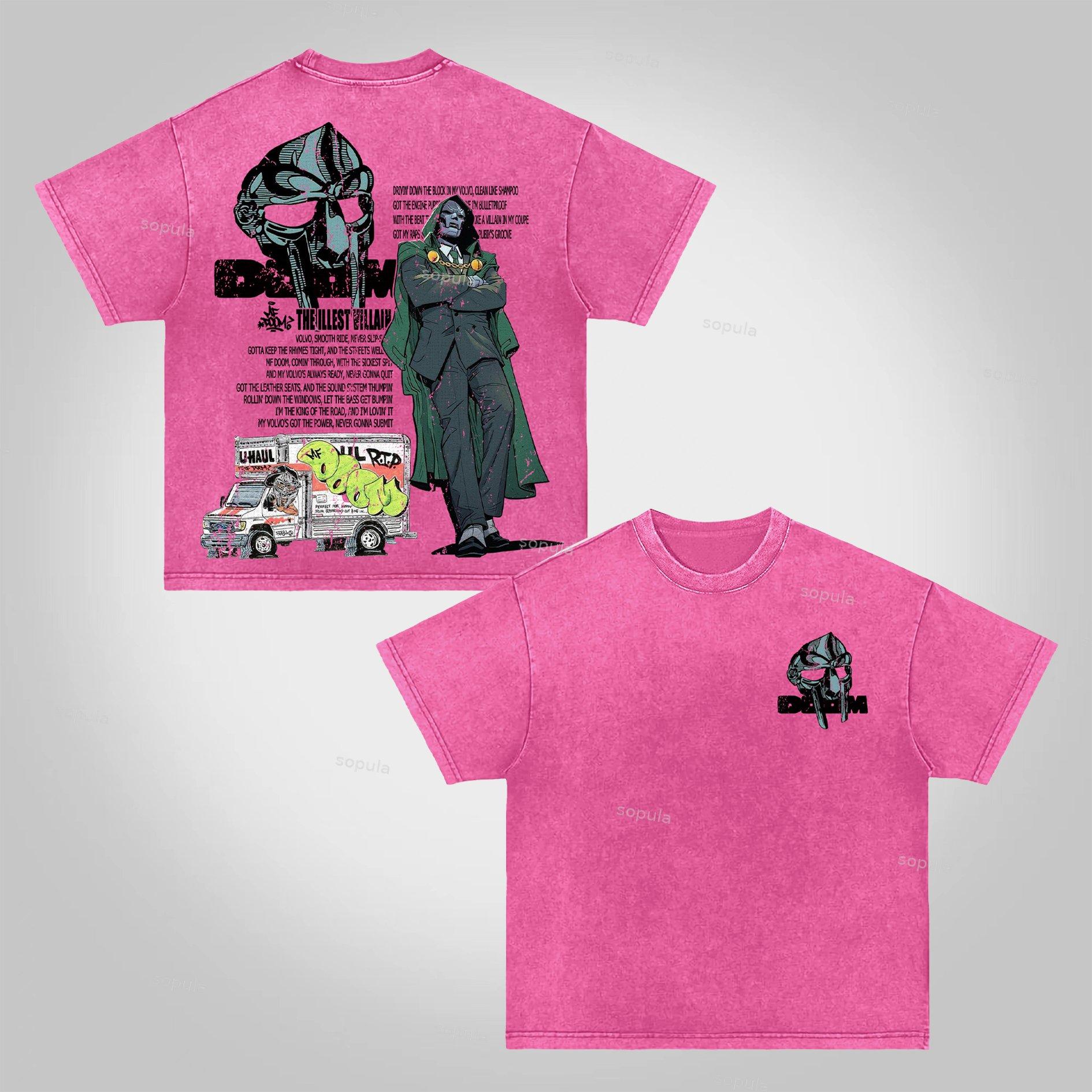 Sopula Vintage The Illest Villain Mf Doom Graphic Print Acid Washed T-Shirt Product Image