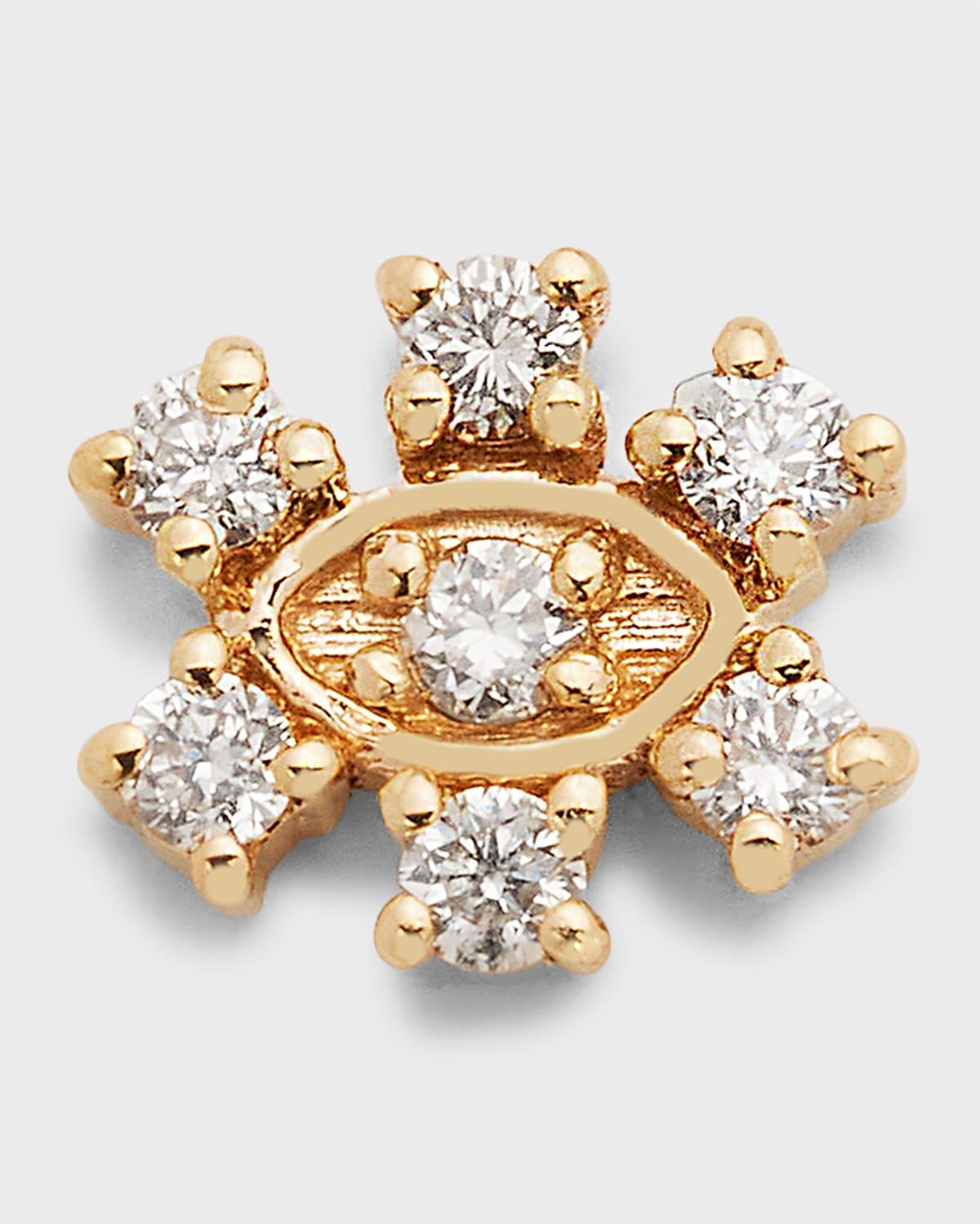 Womens 14K & Diamond Evil-Eye Stud Earring Product Image