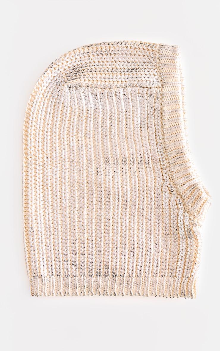 Silver Metallic Cable Knit Snood Product Image