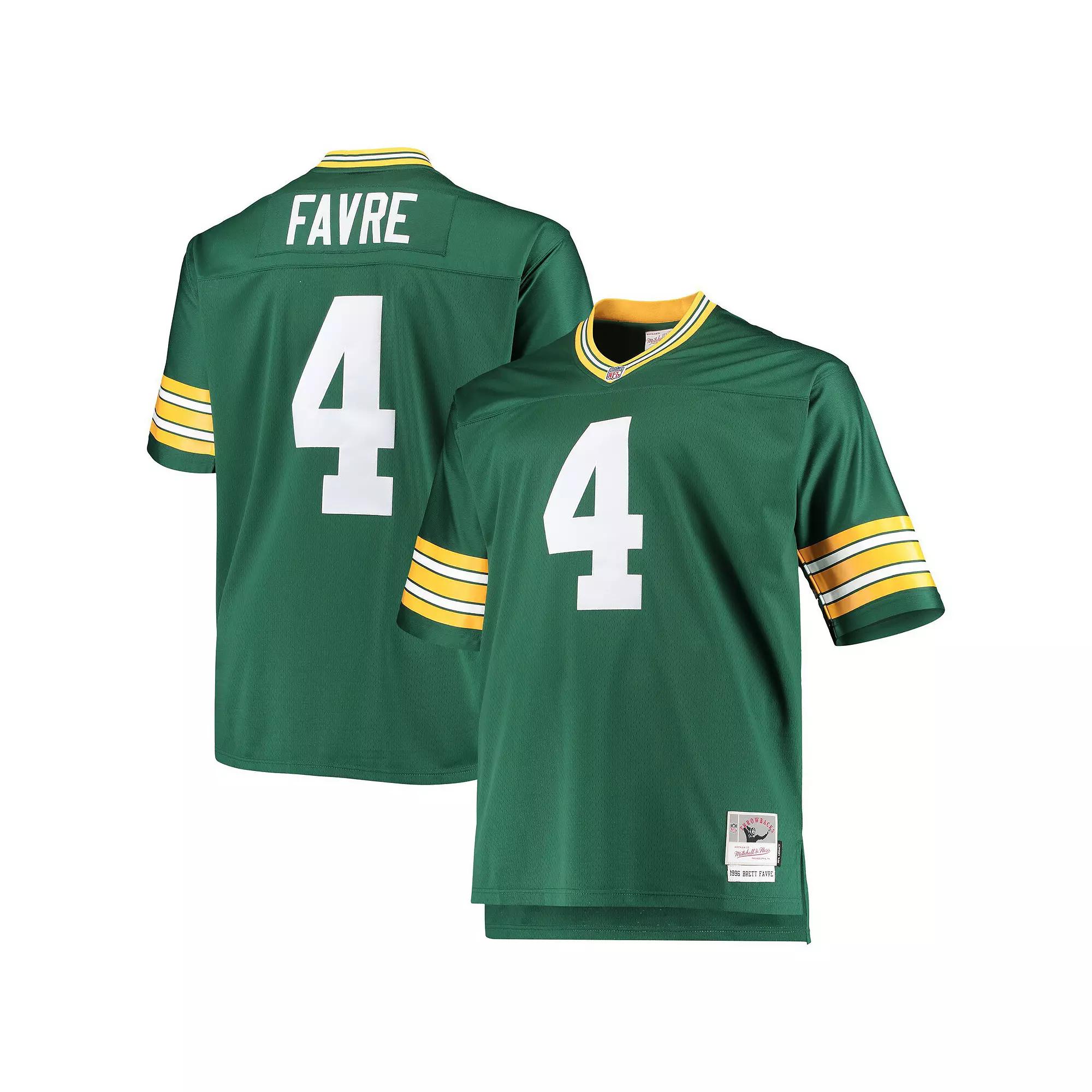 Men's Mitchell & Ness Brett Favre Green Green Bay Packers Big & Tall 1996 Retired Player Replica Jersey,  Product Image