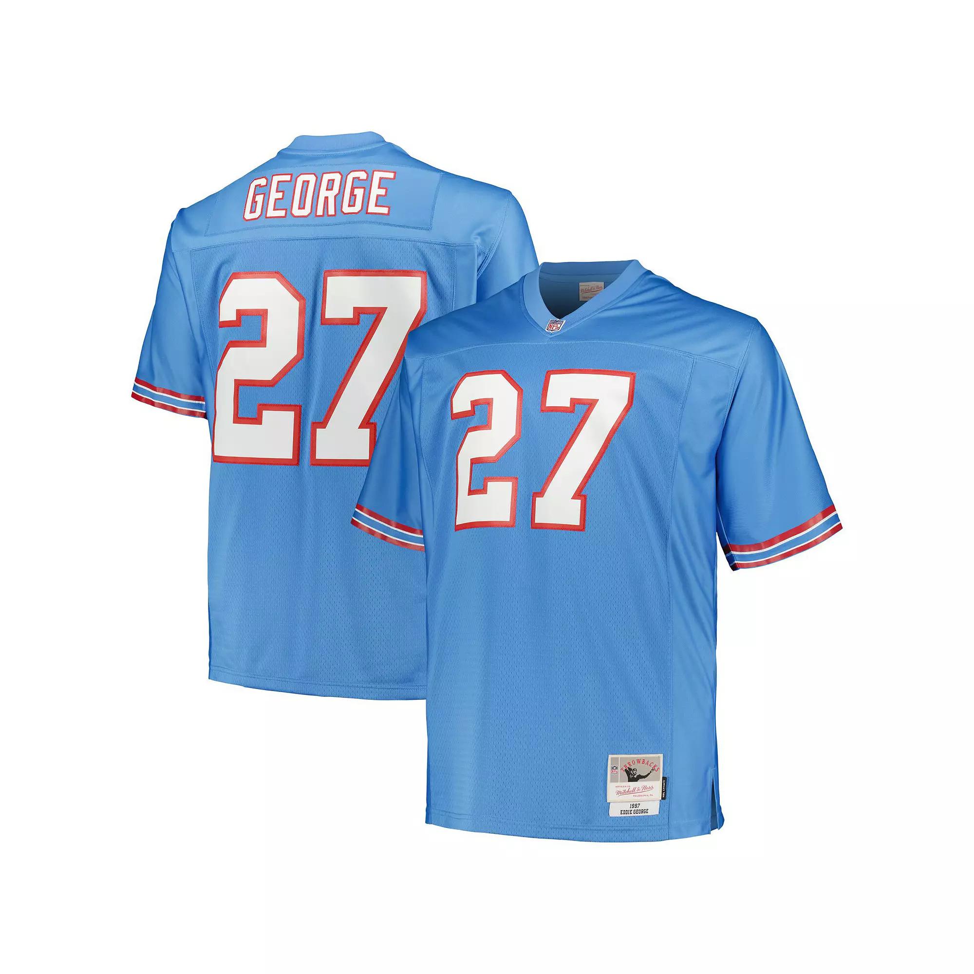 Men's Mitchell & Ness Eddie George Light Blue Houston Oilers Big & Tall 1997 Legacy Retired Player Jersey, Size: 4XB, Nfl Light Product Image