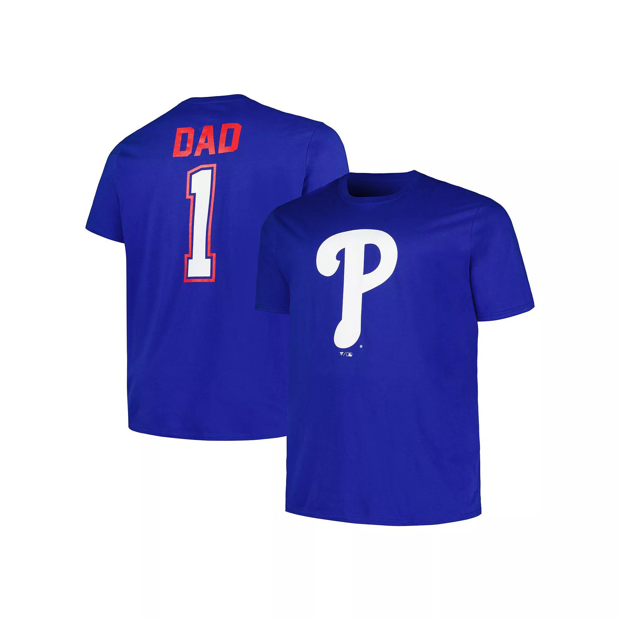 Men's Profile Royal Philadelphia Phillies Big & Tall #1 Dad T-Shirt,  Product Image