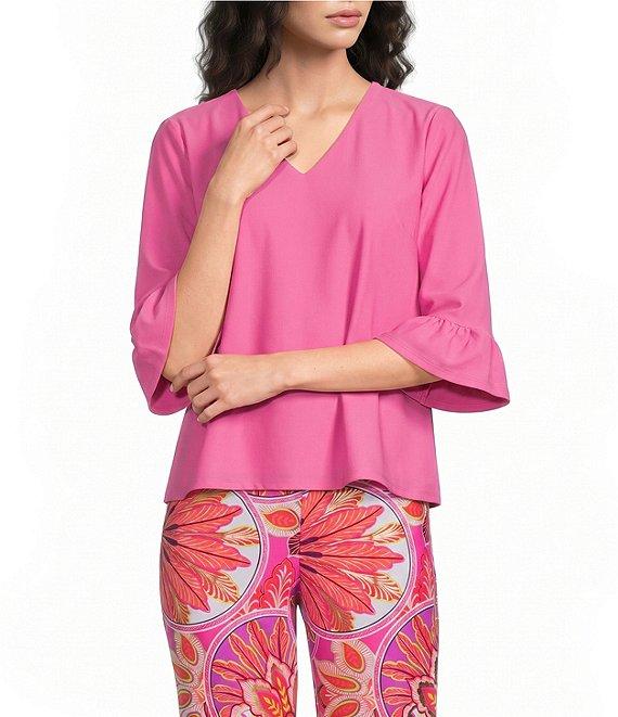 Jude Connally Trixie Jude Cloth Knit Stained Glass Print Wide-Leg Pull-On Pants Product Image