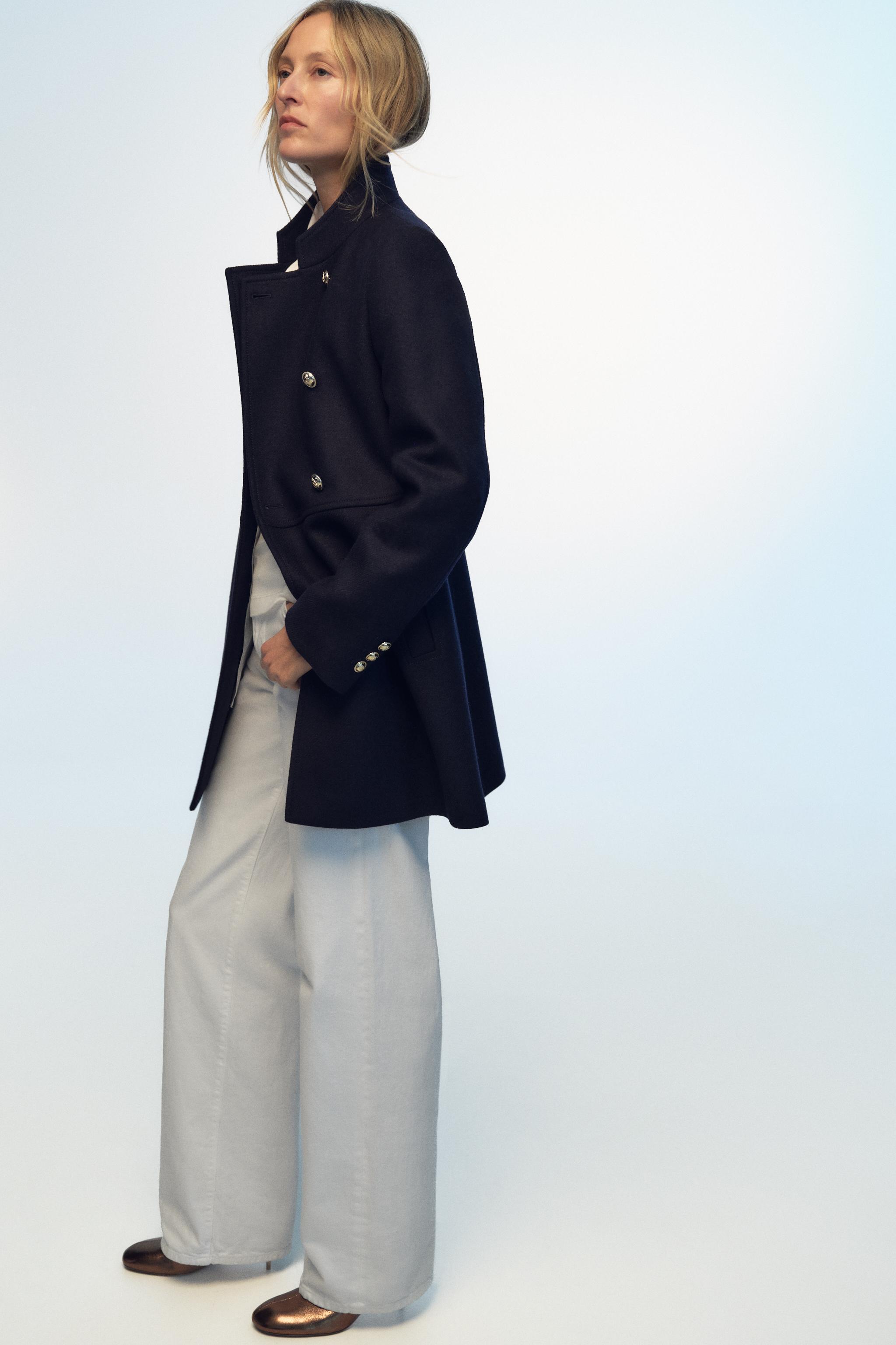 DOUBLE BREASTED WOOL BLEND COAT Product Image