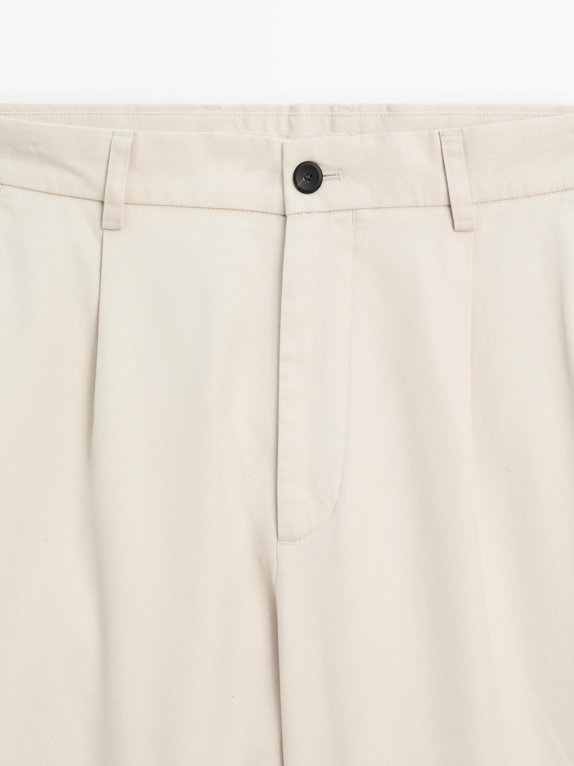 100% cotton relaxed fit trousers Product Image