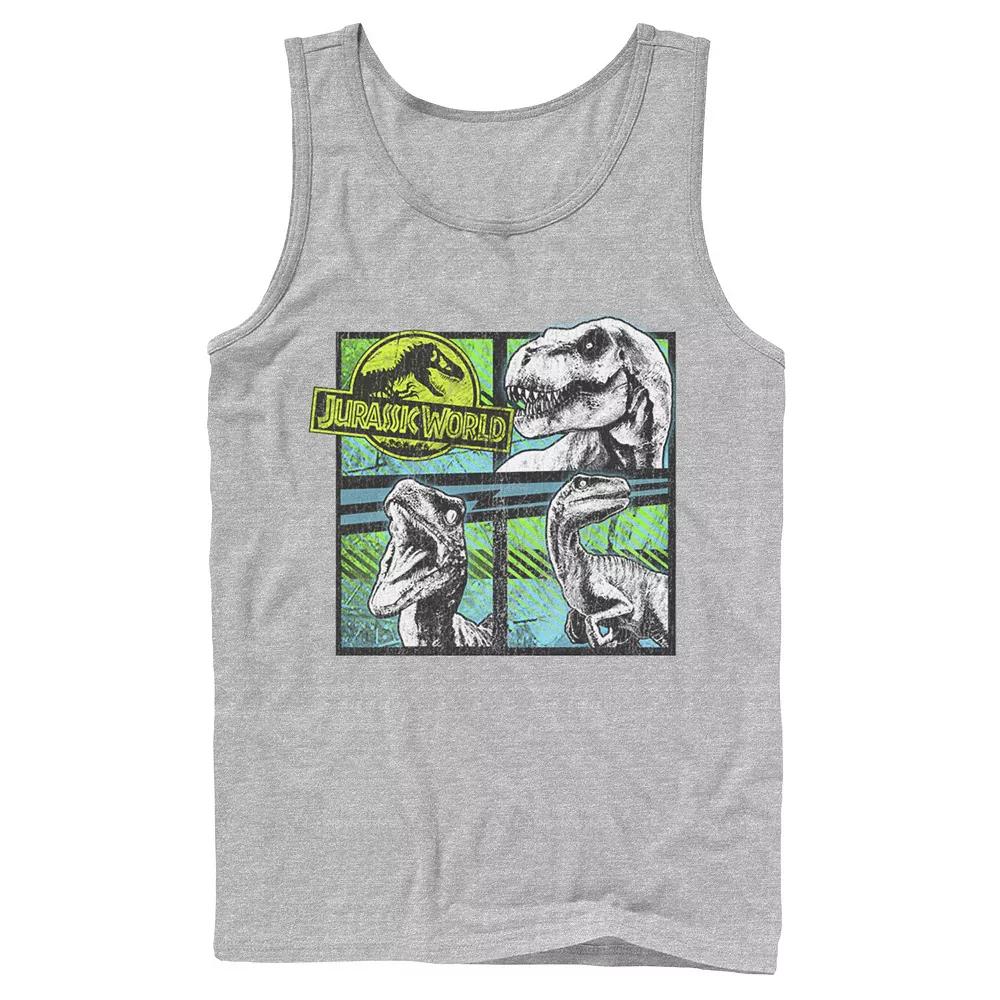 Men's Jurassic World Dinosaurs Group Of 3 Neon Graphic Tank Top,  Product Image