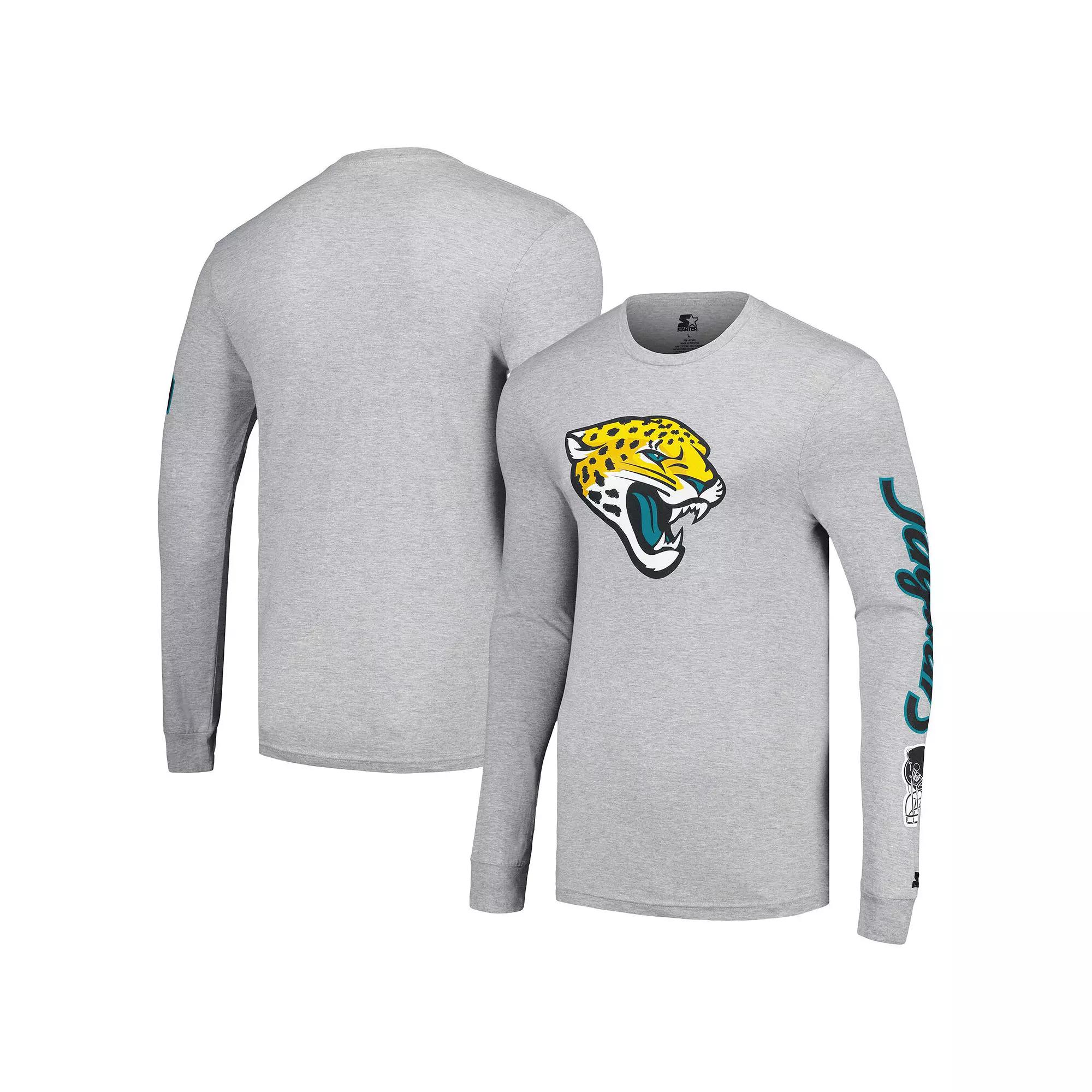 Men's Starter Heather Gray Jacksonville Jaguars Halftime Long Sleeve T-Shirt, Size: 2XL, Grey Product Image