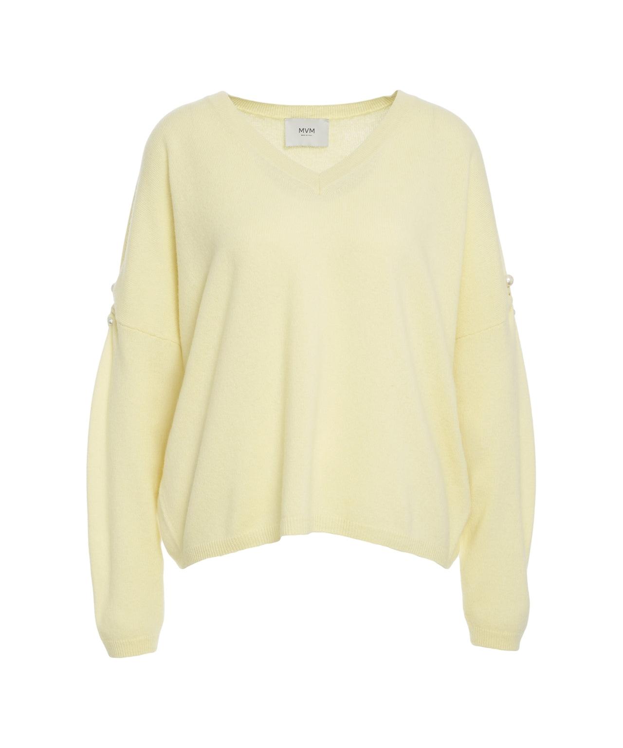 Cashmere sweater with pearl detail Product Image