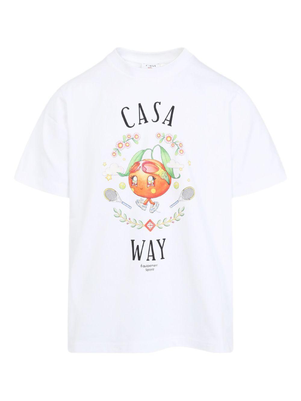 CASABLANCA Logo Short Sleeve T-shirt In White Product Image