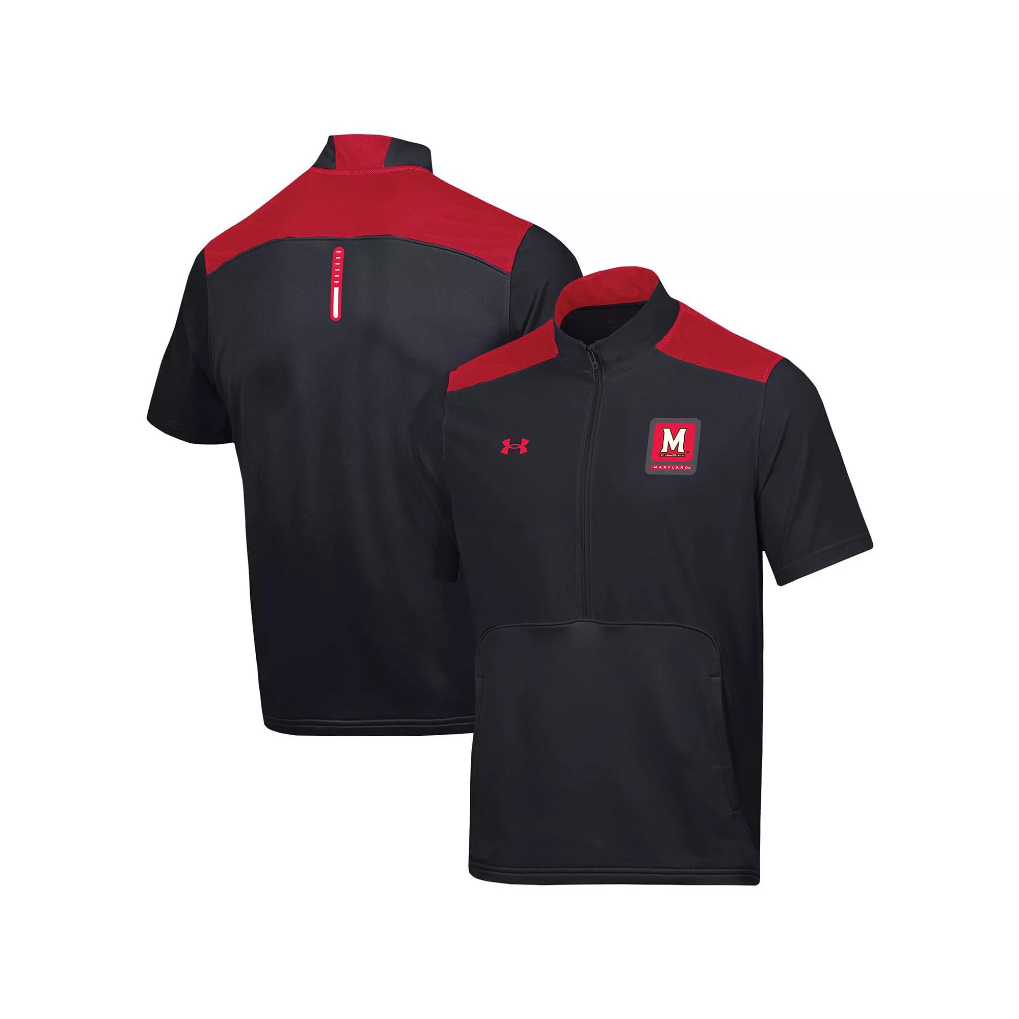 Men's Under Armour Black Maryland Terrapins Motivate Half-Zip Jacket, Size: Medium Product Image