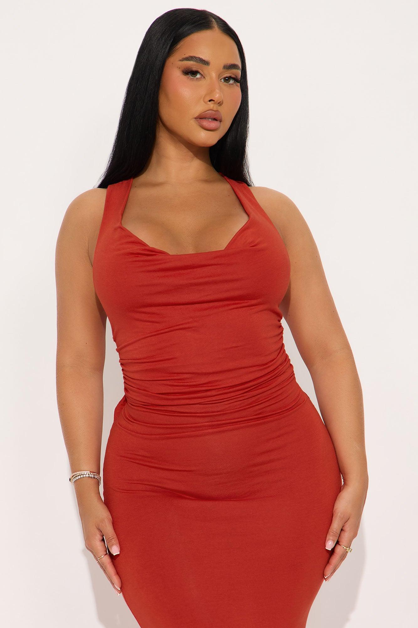 Priscilla Back Hardware Maxi Dress - Rust Product Image