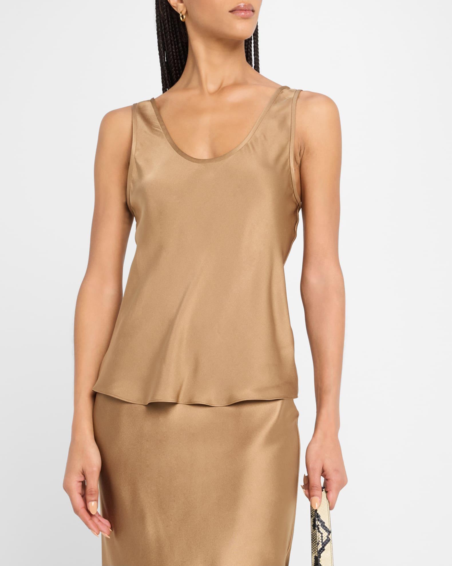 Lea Silk Scoop-Neck Tank Top  Product Image