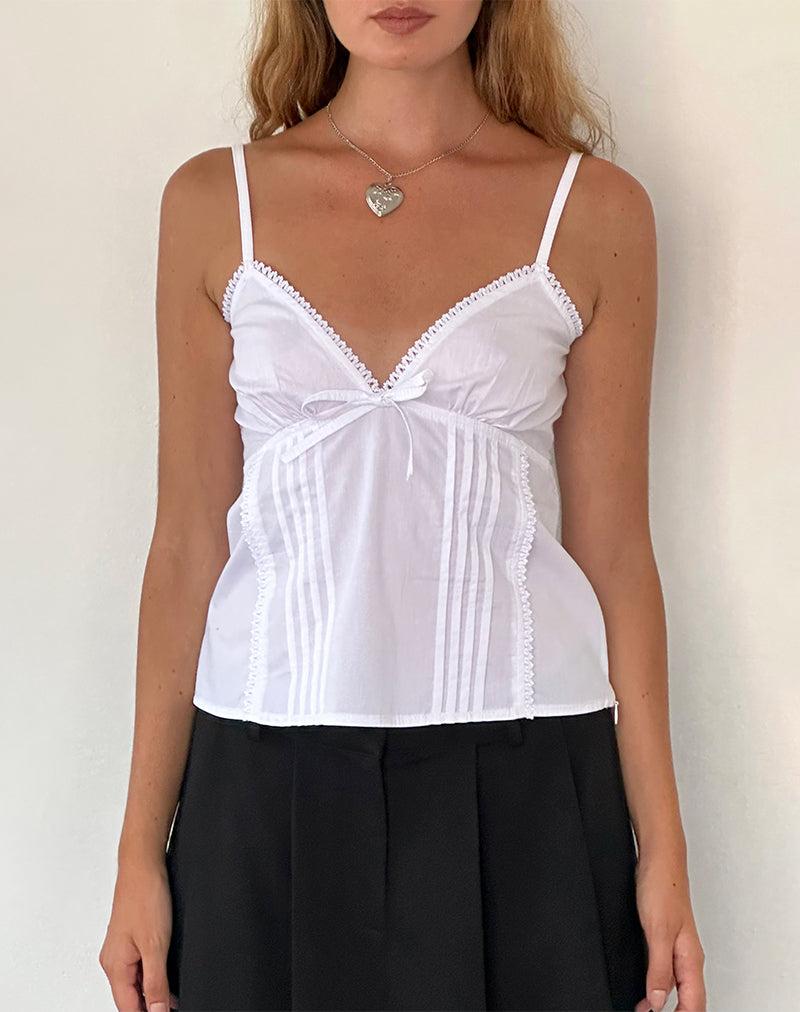 Jepuni Cami Top in White Poplin Female Product Image