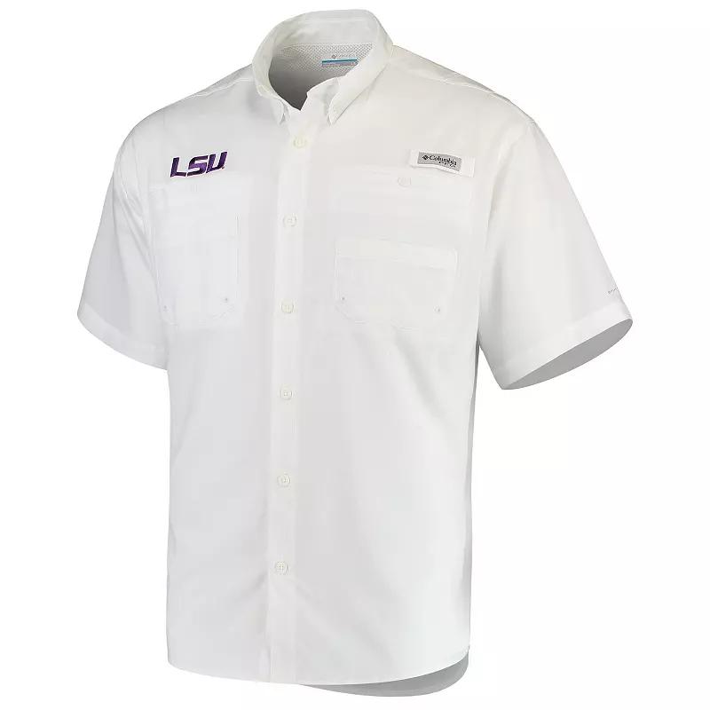 Men's Columbia White LSU Tigers PFG Tamiami Shirt,  Product Image