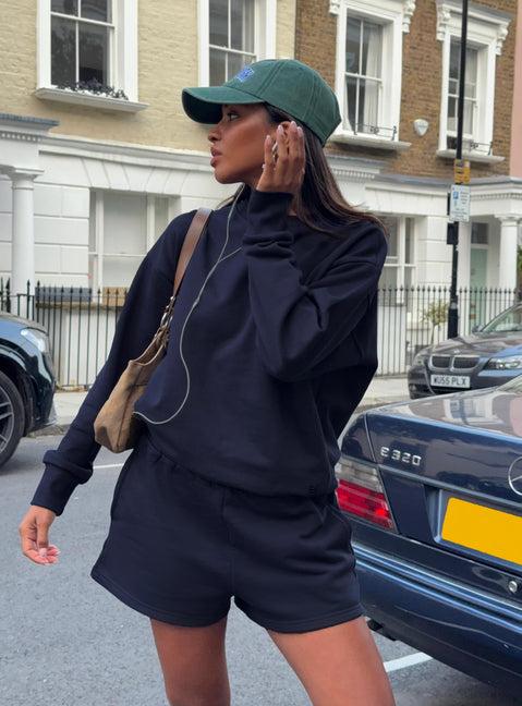 Merino Roll-Neck Jumper in Black Product Image