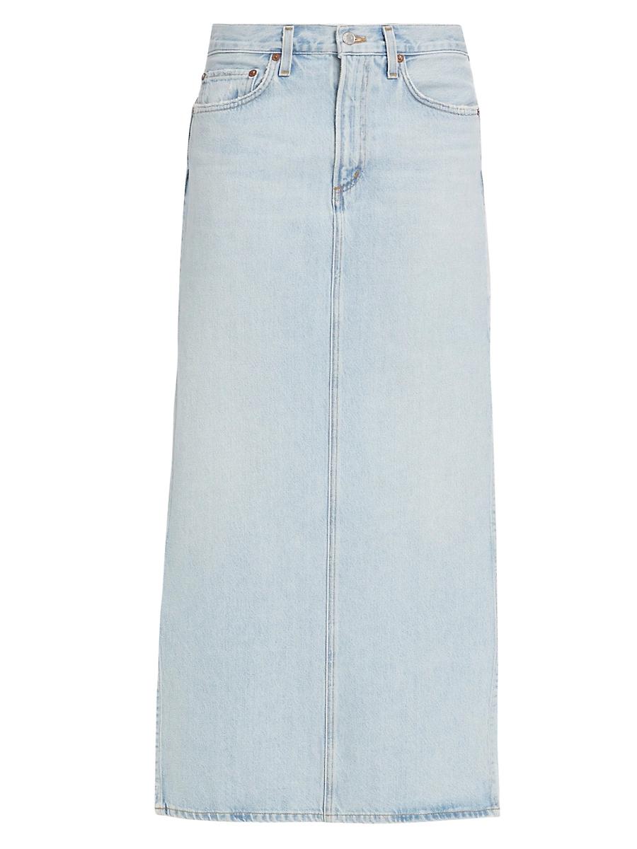 Womens Astrid Slice Cotton Denim Maxi Skirt Product Image