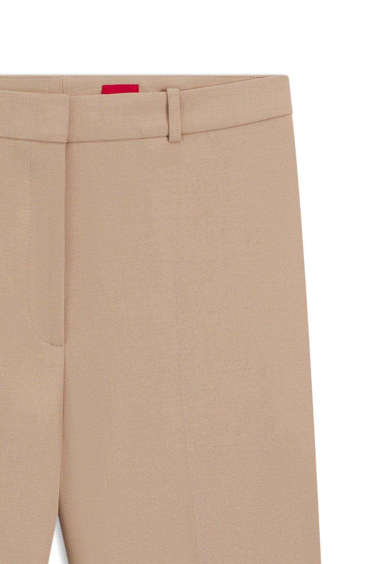 HUGO - Regular-fit pants with wide leg in stretch fabric - Light Brown Product Image