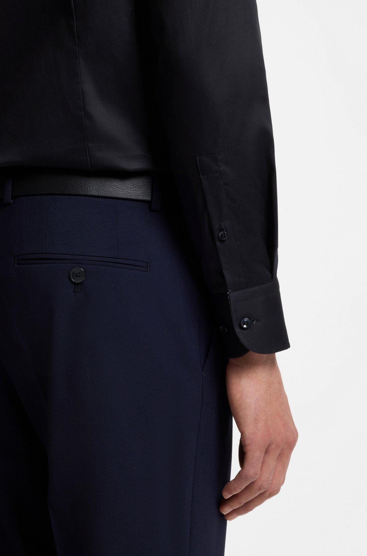 Easy-iron slim-fit shirt in cotton poplin Product Image